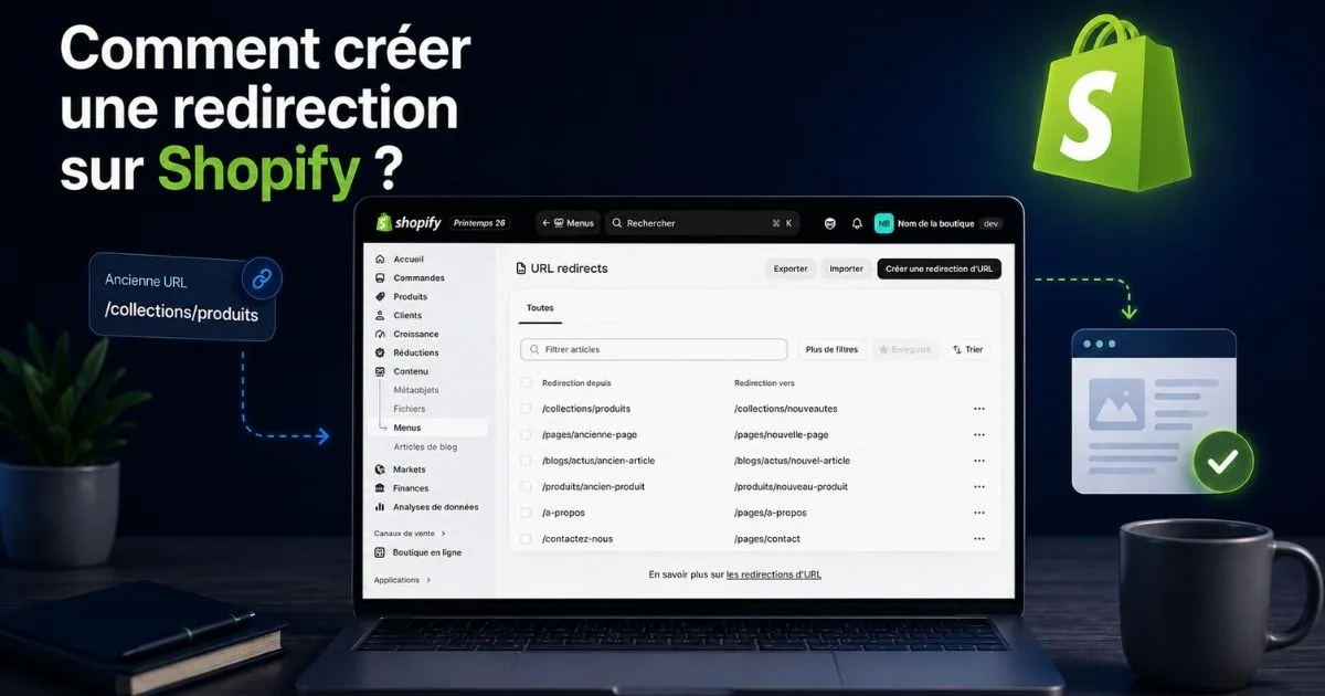 Creer redirection shopify