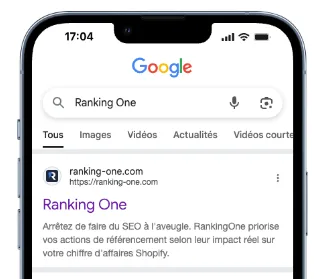 Exemple favicon RankingOne sur mobile