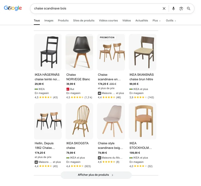 Serp chaise scandinave bois